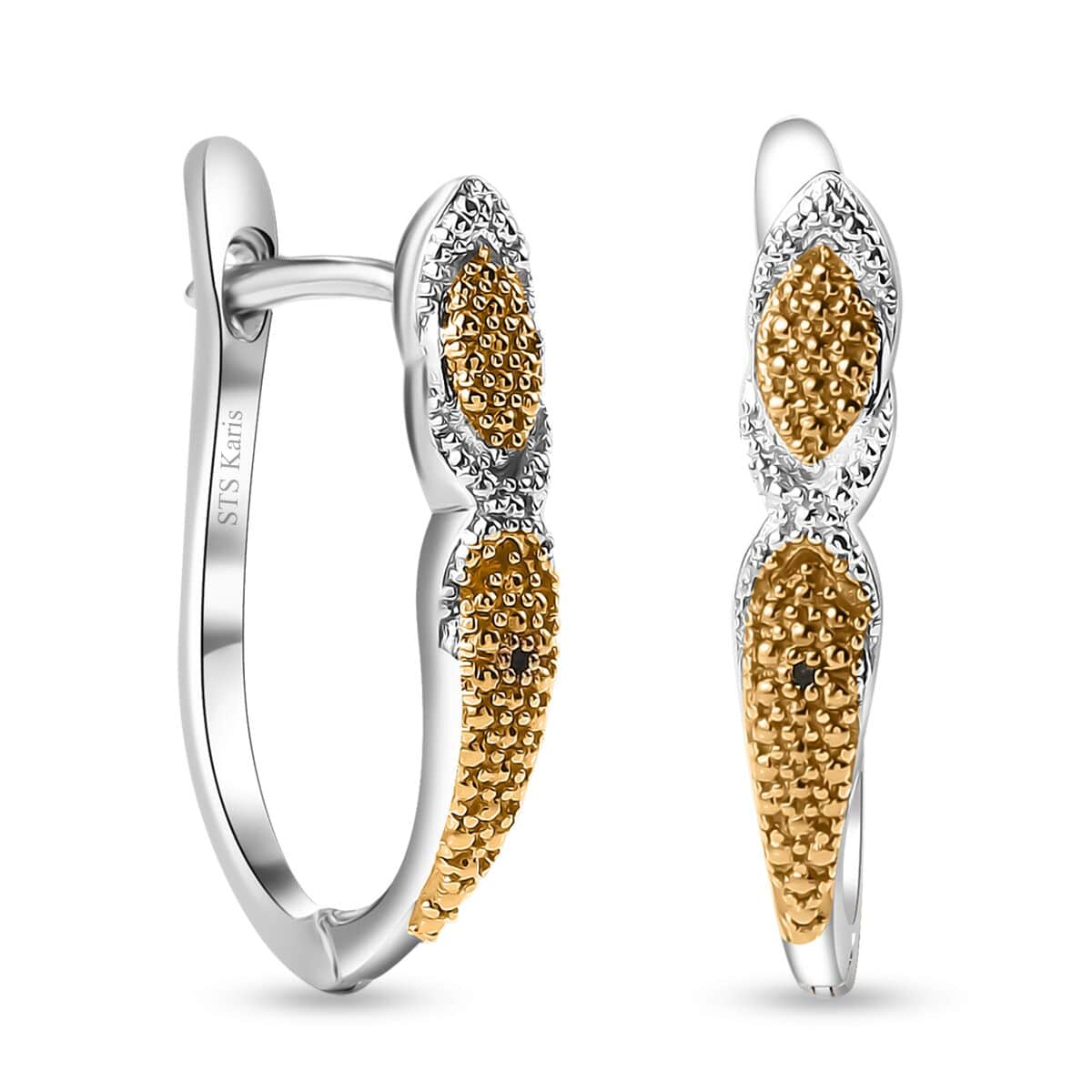 Karis Diamond Accent Hoop Earrings in 18K Yellow Gold Plated image number 0