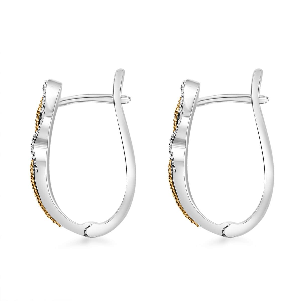 Karis Diamond Accent Hoop Earrings in 18K Yellow Gold Plated image number 3