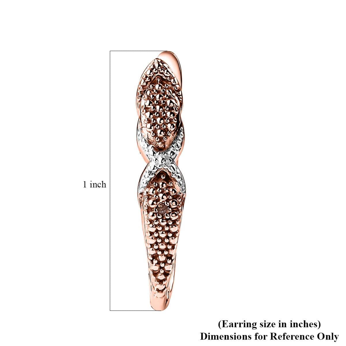 Karis Natural Champagne Diamond Accent Hoop Earrings in 18K Rose Gold Plated image number 4