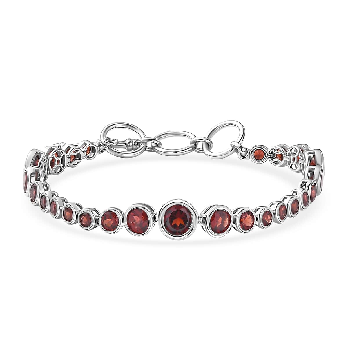 Karis Mozambique Garnet Bracelet in Platinum Bond (6.50-8.00In) 10.00 ctw image number 0