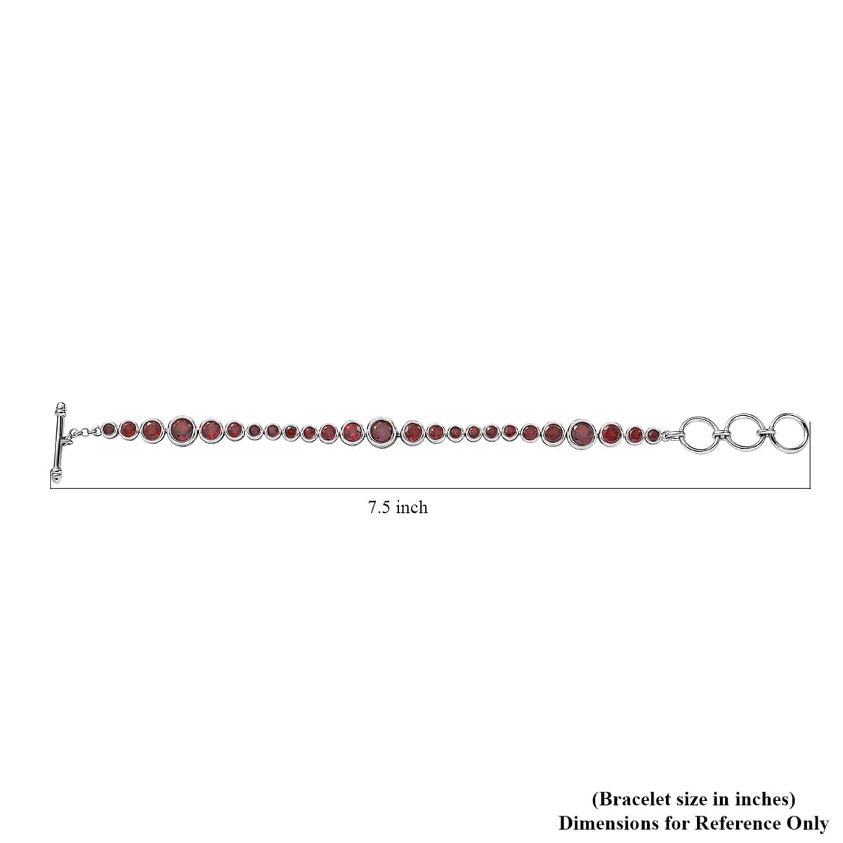 Karis Mozambique Garnet Bracelet in Platinum Bond (6.50-8.00In) 10.00 ctw image number 4