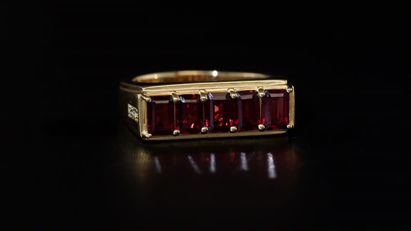 Orissa Rhodolite Garnet, Moissanite Men's Ring in 18K Vermeil YG Over Sterling Silver (Size 10.0) 4.10 ctw