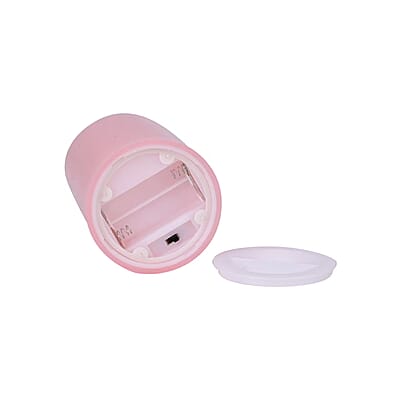 Set of 3 Flameless and Fireless Pink Colored Plastic Candle without Remote Control (2xAA Battery not included)