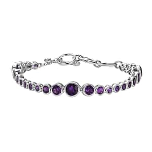 Karis African Amethyst Bracelet in Platinum Bond (6.50-8.00In) 8.00 ctw