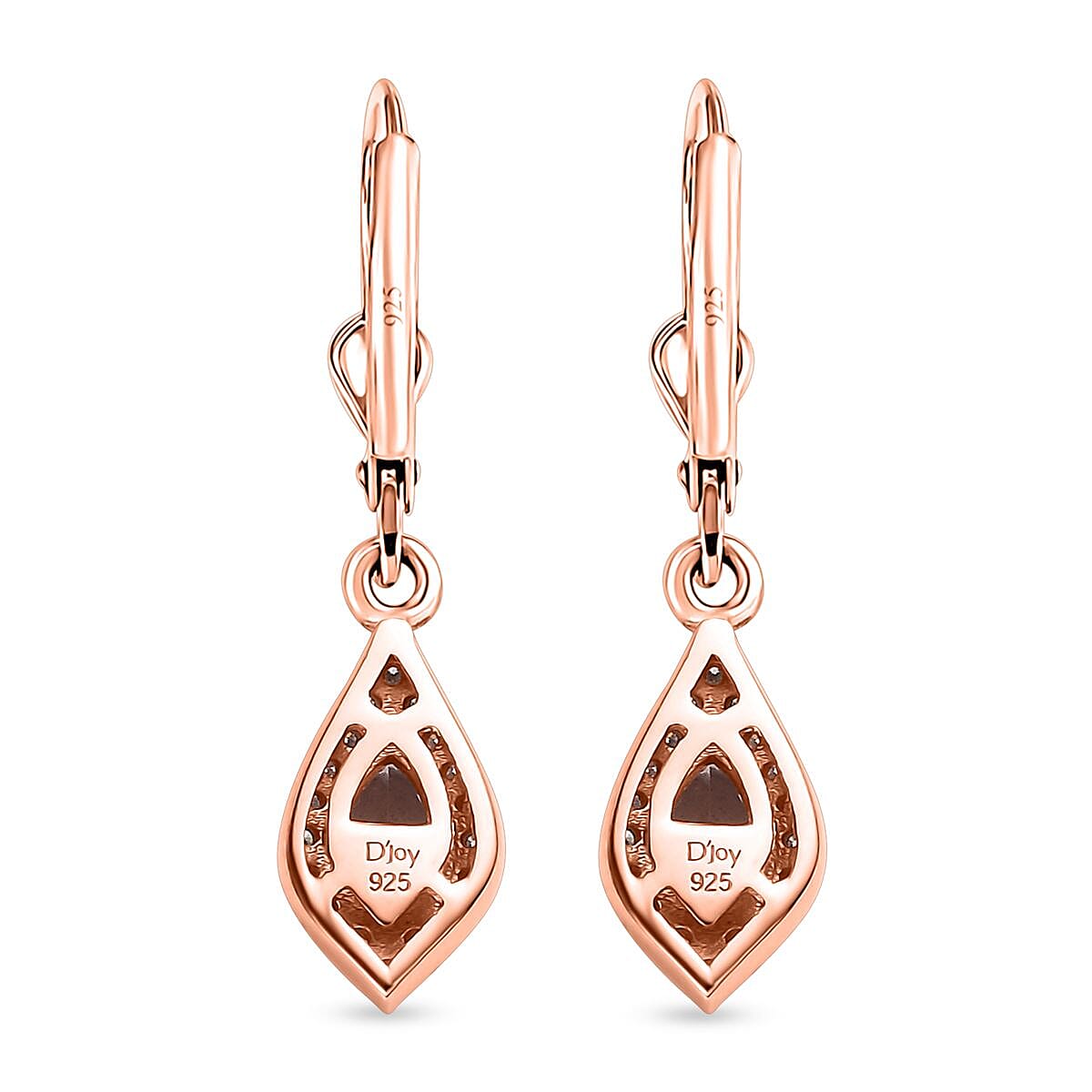 Premium Pink Morganite and Moissanite Lever Back Drop Earrings in 18K Vermeil Rose Gold Over Sterling Silver 1.10 ctw