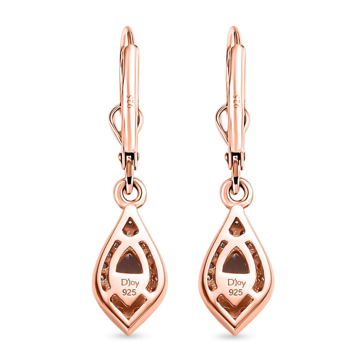 Premium Pink Morganite and Moissanite Lever Back Drop Earrings in 18K Vermeil Rose Gold Over Sterling Silver 1.10 ctw image number 4