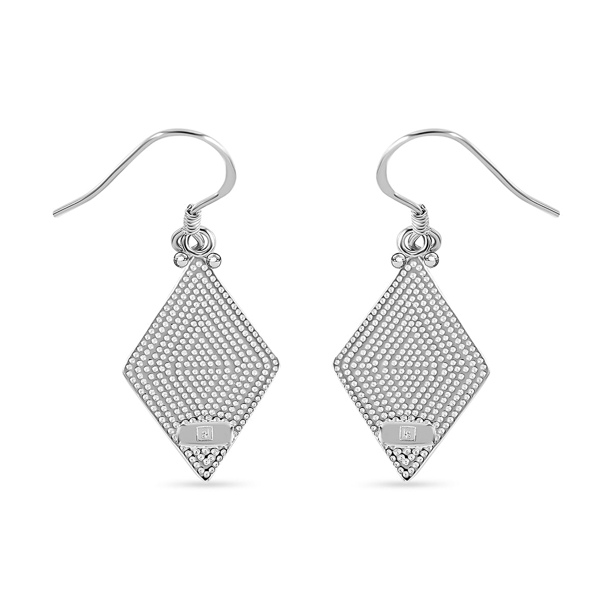Lab Created Crystal Blue Opal 5.00 ctw Earrings in Rhodium Over Sterling Silver (Size 10.0)