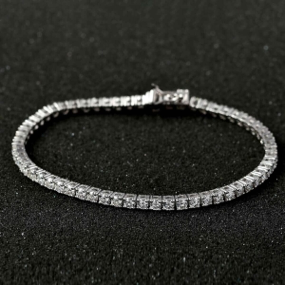 Moissanite Cluster 5.20 ctw Bracelet in Rhodium Over Sterling Silver (7.00 In) image number 2
