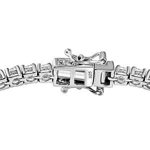 Moissanite Cluster 5.20 ctw Bracelet in Rhodium Over Sterling Silver (7.00 In)