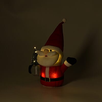 Christmas Décor Lighted Santa Claus Plush Doll (4.33x2.8x5.9) (3xAAA Battery Not Included)