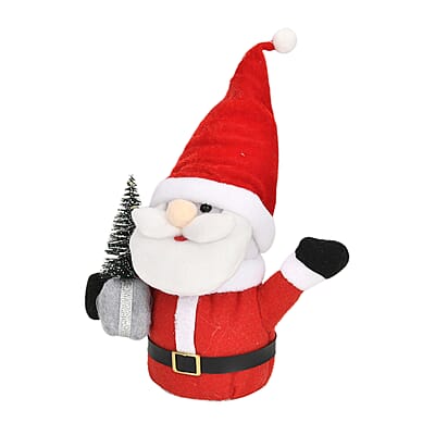 Christmas Décor Lighted Santa Claus Plush Doll (4.33x2.8x5.9) (3xAAA Battery Not Included)