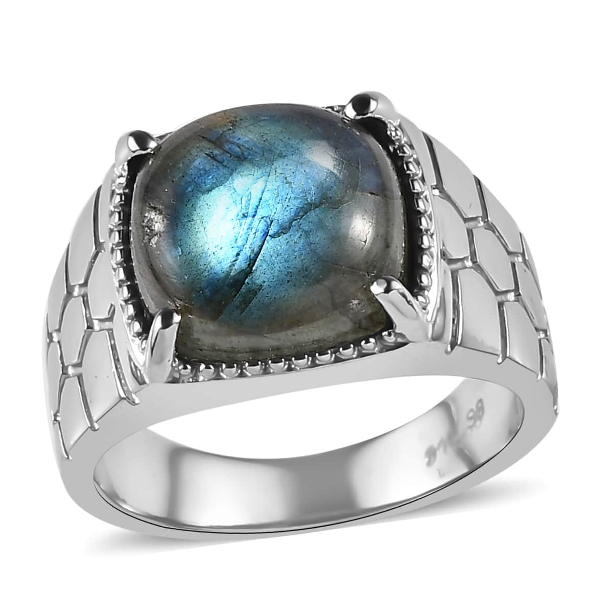 Malagasy Labradorite Men's Ring in Stainless Steel (Size 10.0) 6.85 ctw image number 0