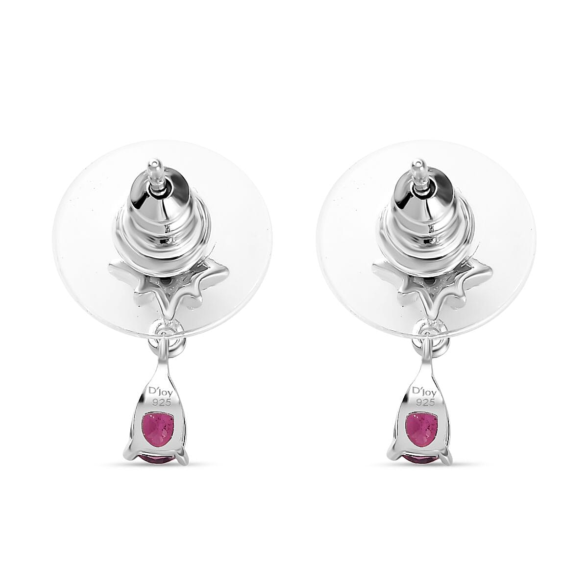 Radiant Ember Garnet and Multi Gemstone Celestial Earrings in Rhodium Over Sterling Silver 0.70 ctw image number 3