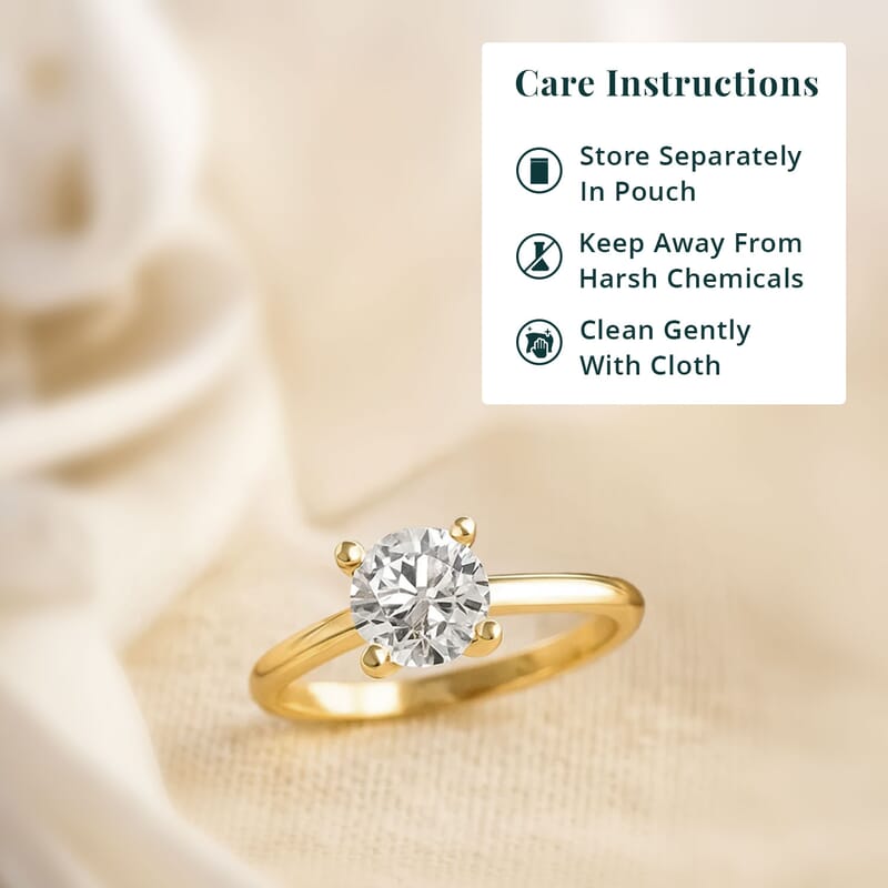 Diamond G-H I3 1.50 ctw Solitaire Ring in 14K Yellow Gold (Size 7.0)
