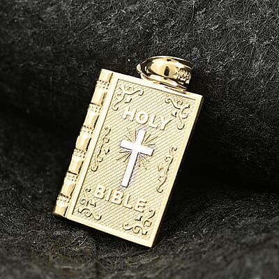 10K Yellow and White Gold Holy Bible Pendant 1.40 Grams