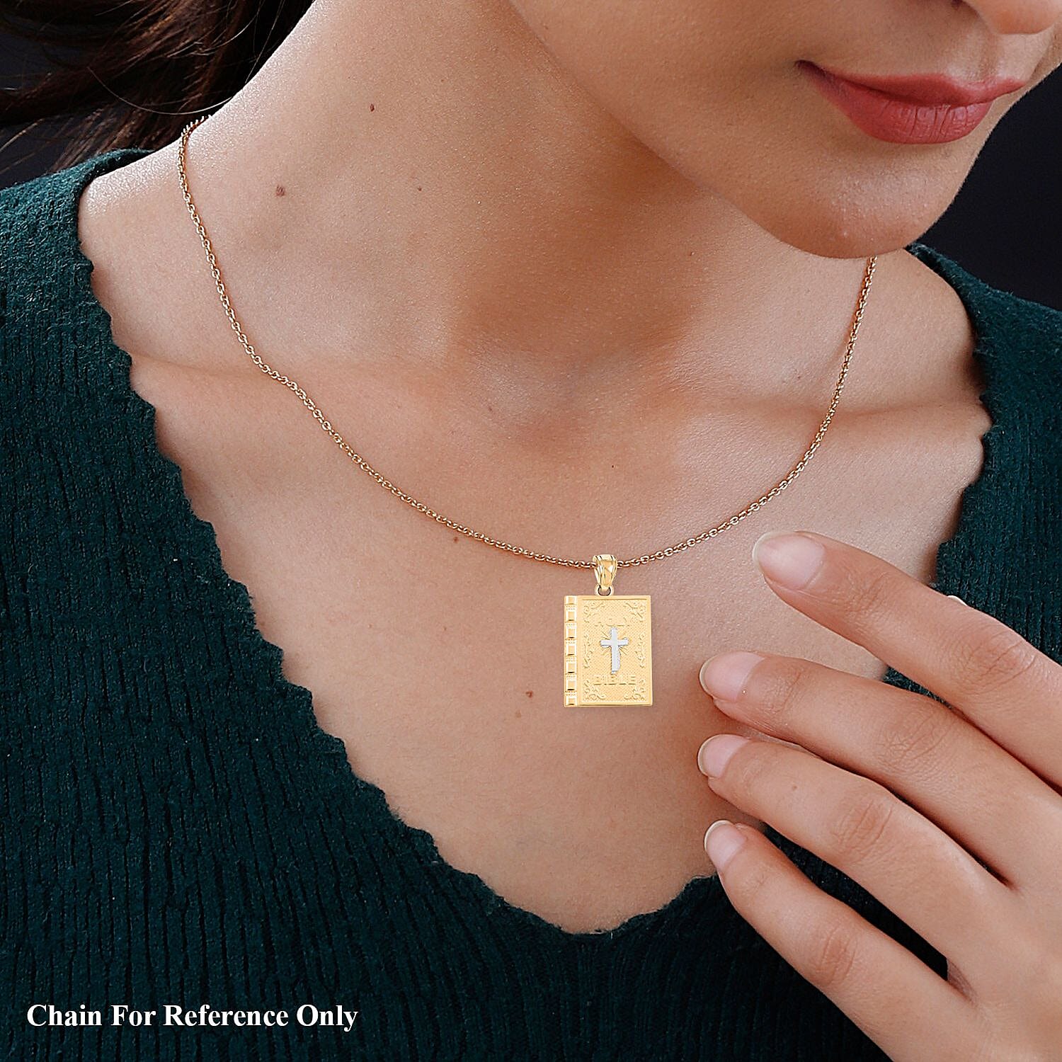 10K Yellow and White Gold Holy Bible Pendant 1.40 Grams