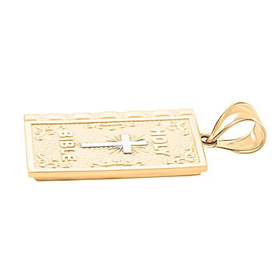10K Yellow and White Gold Holy Bible Pendant 1.40 Grams