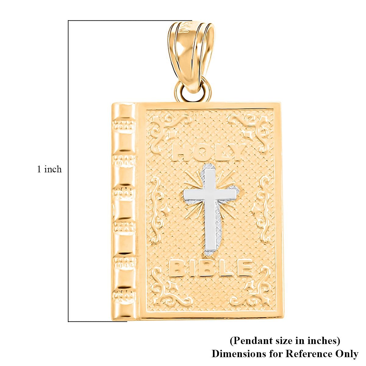 10K Yellow and White Gold Holy Bible Pendant 1.40 Grams