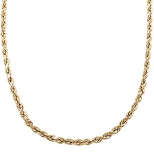 6mm Rope Chain Necklace in 10K Yellow Gold 12.50 Frams 24 Inches