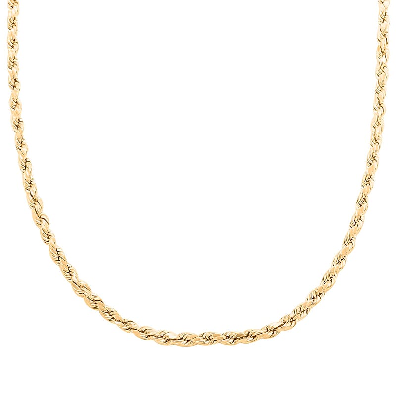 6mm Rope Chain Necklace in 10K Yellow Gold 13.60 Grams 26 Inches
