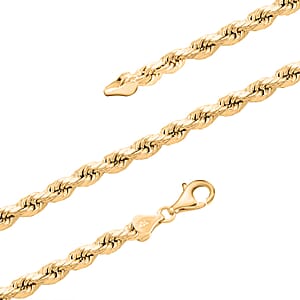 6mm Rope Chain Necklace in 10K Yellow Gold 13.60 Grams 26 Inches