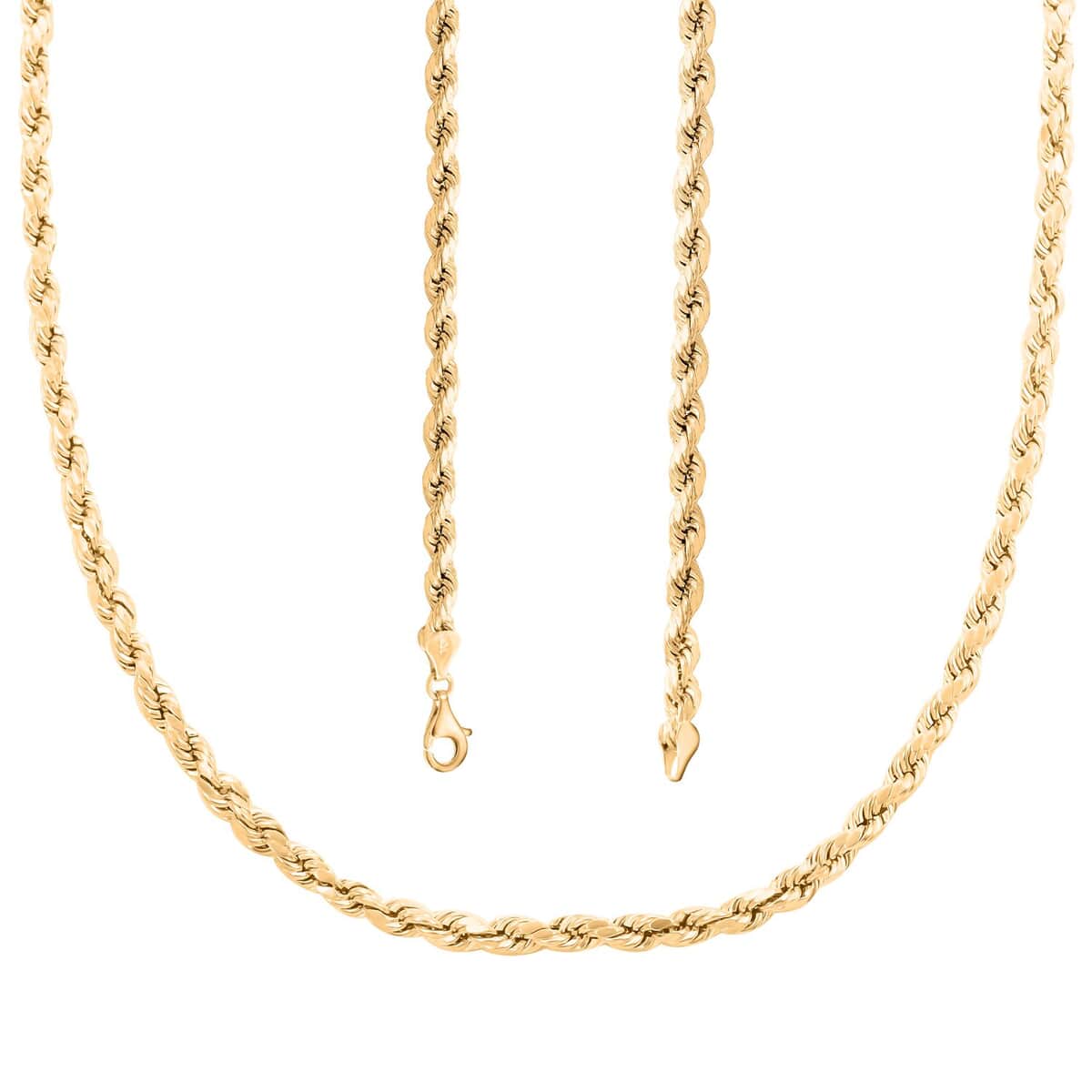 6mm Rope Chain Necklace in 10K Yellow Gold 13.60 Grams 26 Inches image number 3