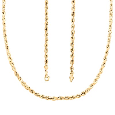 6mm Rope Chain Necklace in 10K Yellow Gold 13.60 Grams 26 Inches