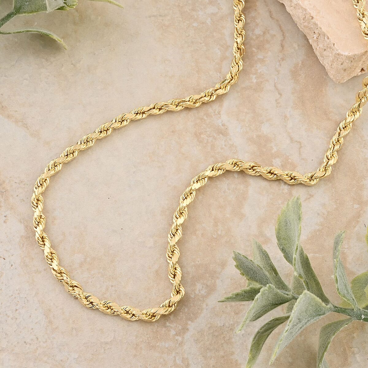 10K Yellow Gold 5.5mm Rope Chain Necklace 28 Inches 14.30 Grams image number 1
