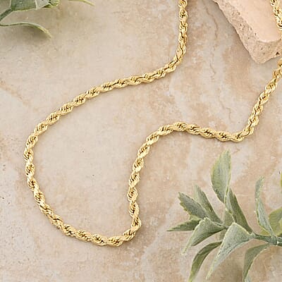 10K Yellow Gold 5.5mm Rope Chain Necklace 28 Inches 14.30 Grams