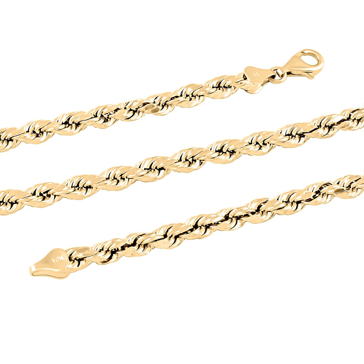 10K Yellow Gold 5.5mm Rope Chain Necklace 28 Inches 14.30 Grams image number 2