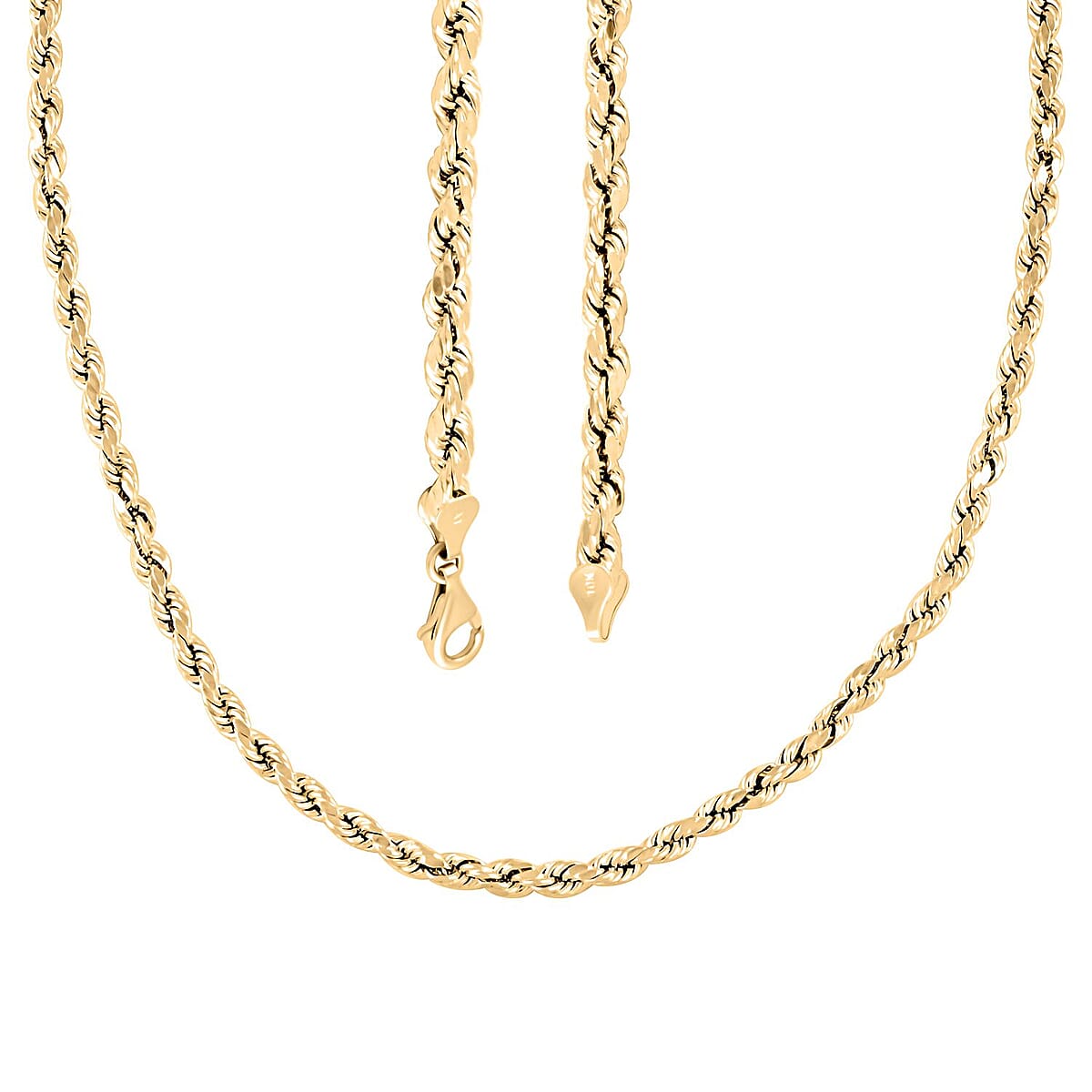 10K Yellow Gold 5.5mm Rope Chain Necklace 28 Inches 14.30 Grams image number 3