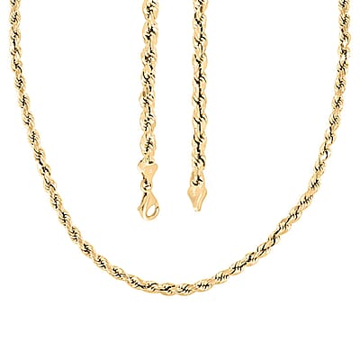 10K Yellow Gold 5.5mm Rope Chain Necklace 28 Inches 14.30 Grams