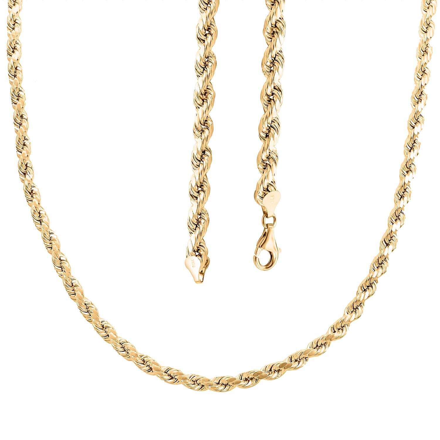10K Yellow Gold 7.5mm Rope Chain Necklace 26 Inches 20.80 Grams