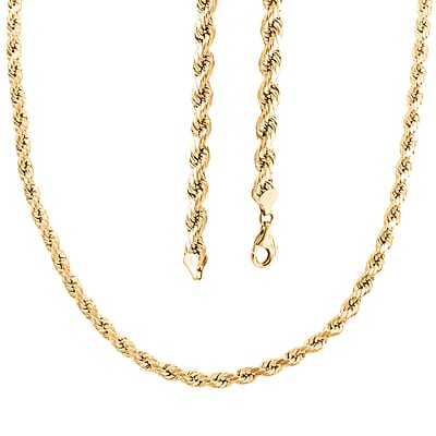 10K Yellow Gold 7.5mm Rope Chain Necklace 26 Inches 20.80 Grams