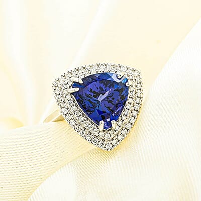 Certified & Appraised Rhapsody AAAA Tanzanite and E-F VS Diamond 4.00 ctw Ring in 950 Platinum (Size 10.0) 7.30 Grams