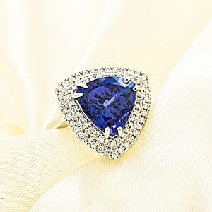 Certified & Appraised Rhapsody AAAA Tanzanite and E-F VS Diamond 4.00 ctw Ring in 950 Platinum (Size 5.5) 7.30 Grams