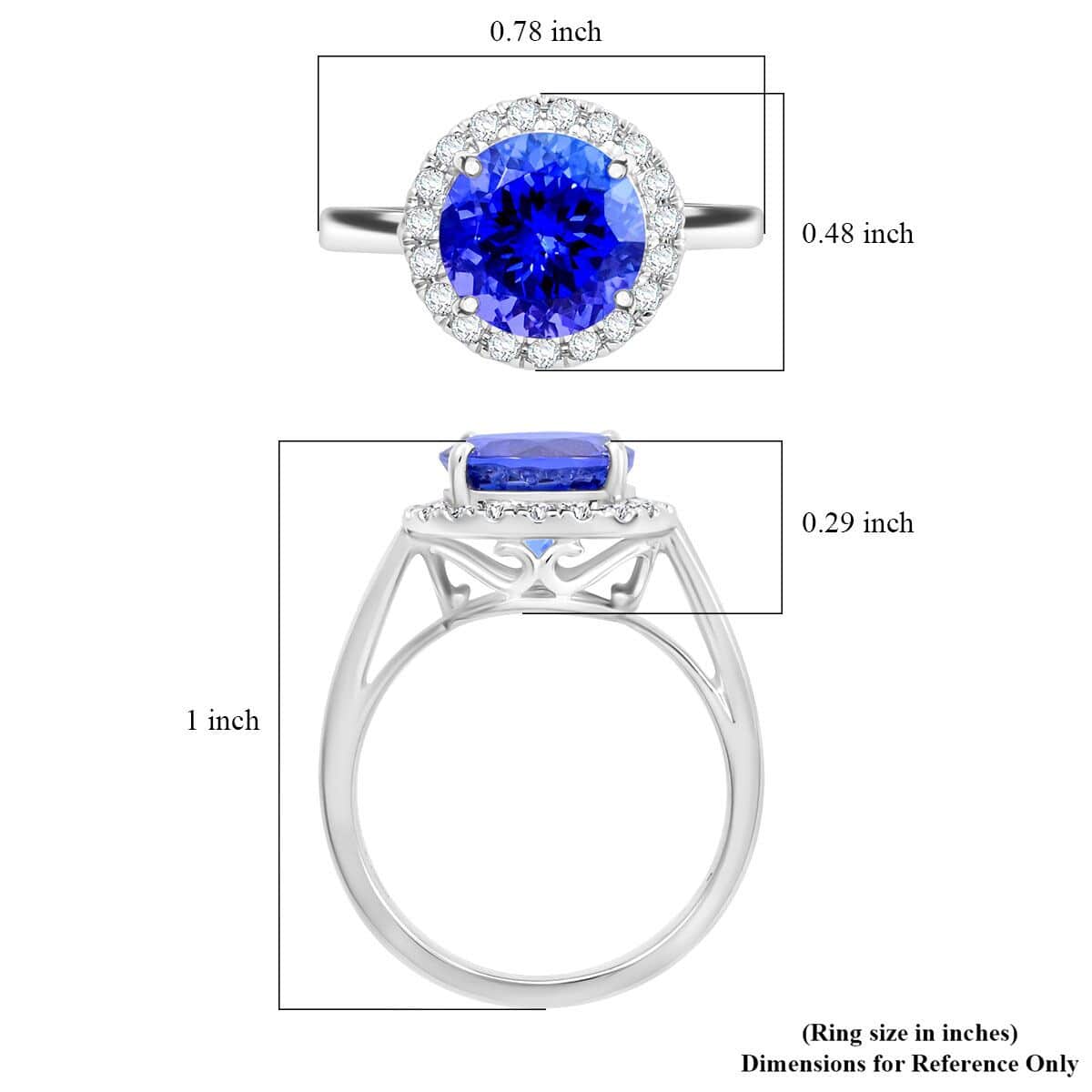 Certified & Appraised Rhapsody AAAA Tanzanite and E-F VS Diamond 3.00 ctw Ring in 950 Platinum (Size 5.5) 6.20 Grams image number 5