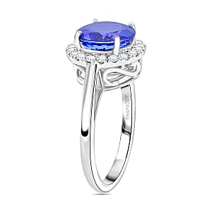 Certified & Appraised Rhapsody AAAA Tanzanite and E-F VS Diamond 3.00 ctw Ring in 950 Platinum (Size 7.0) 6.20 Grams