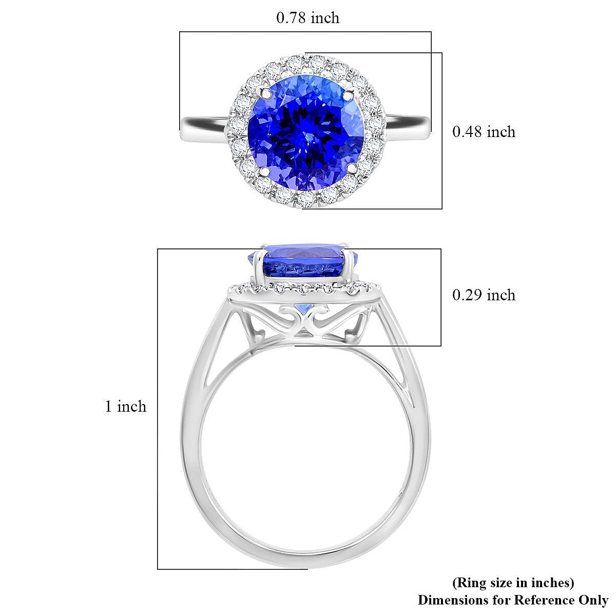Certified & Appraised Rhapsody AAAA Tanzanite and E-F VS Diamond 3.00 ctw Ring in 950 Platinum (Size 9.0) 6.20 Grams image number 5