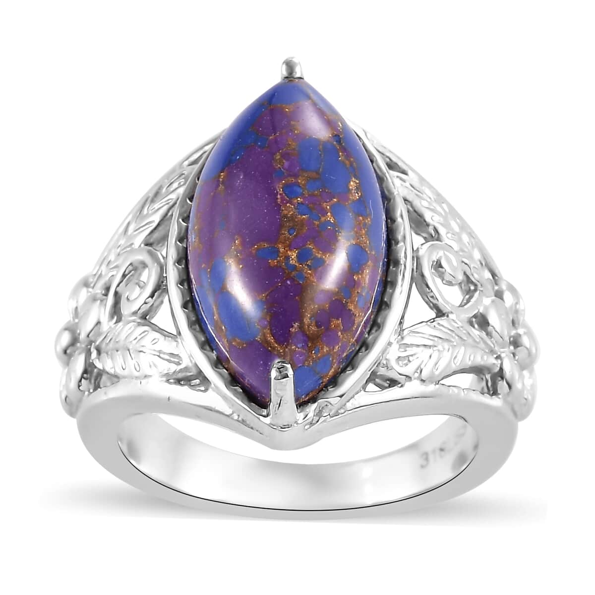 Mojave Purple Turquoise 5.75 ctw Solitaire Ring in Stainless Steel (Size 10.0) image number 0