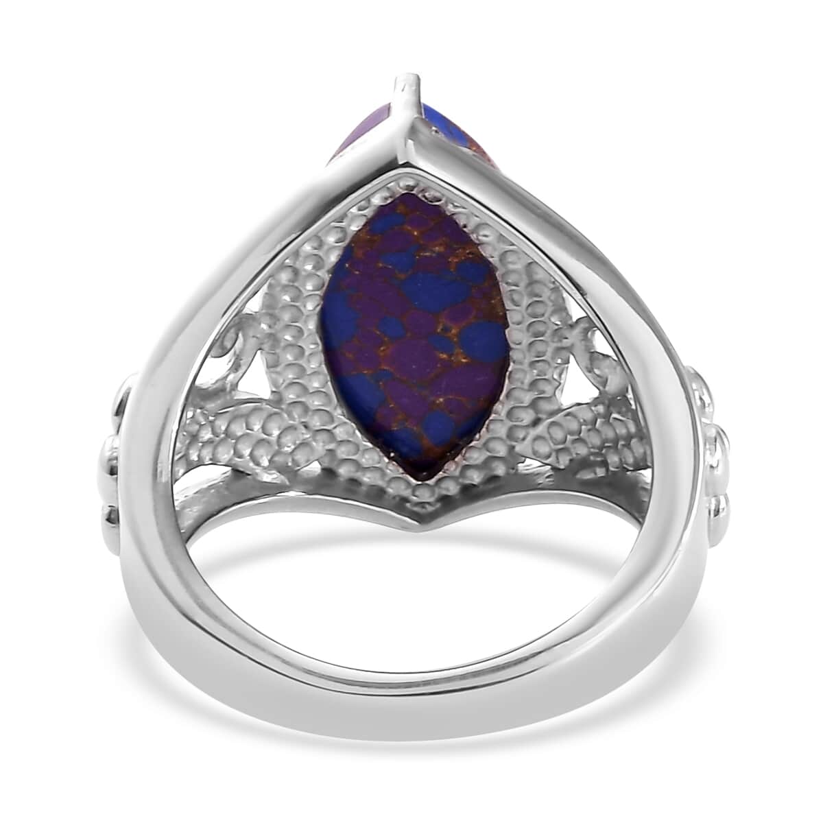 Mojave Purple Turquoise 5.75 ctw Solitaire Ring in Stainless Steel (Size 10.0) image number 4