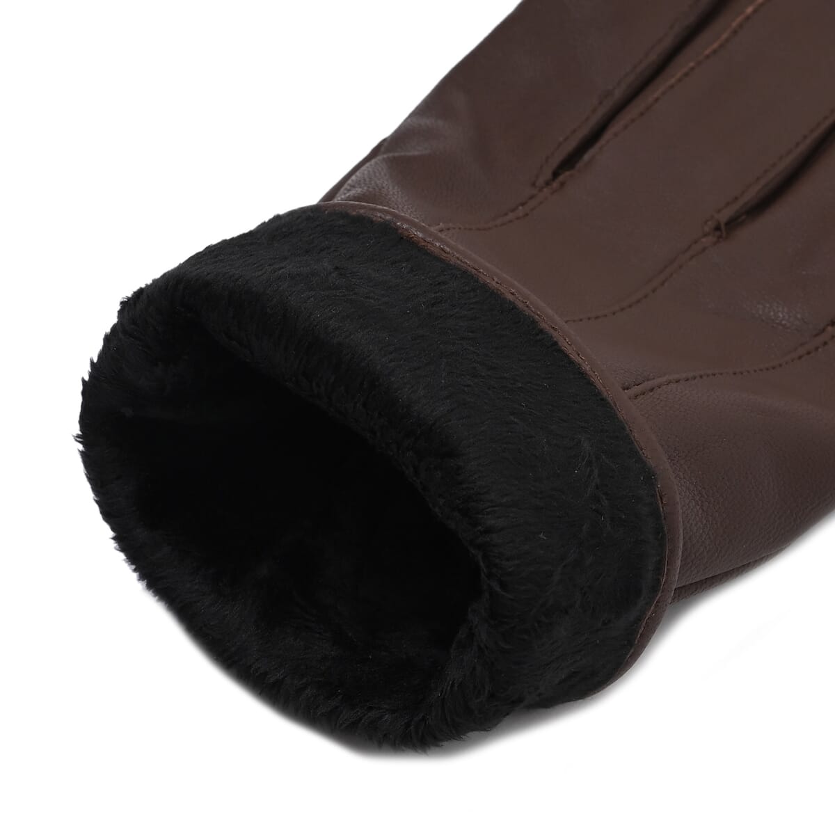 Brown Sheep Leather Gloves with First 2 Fingers Screen Touchable image number 3