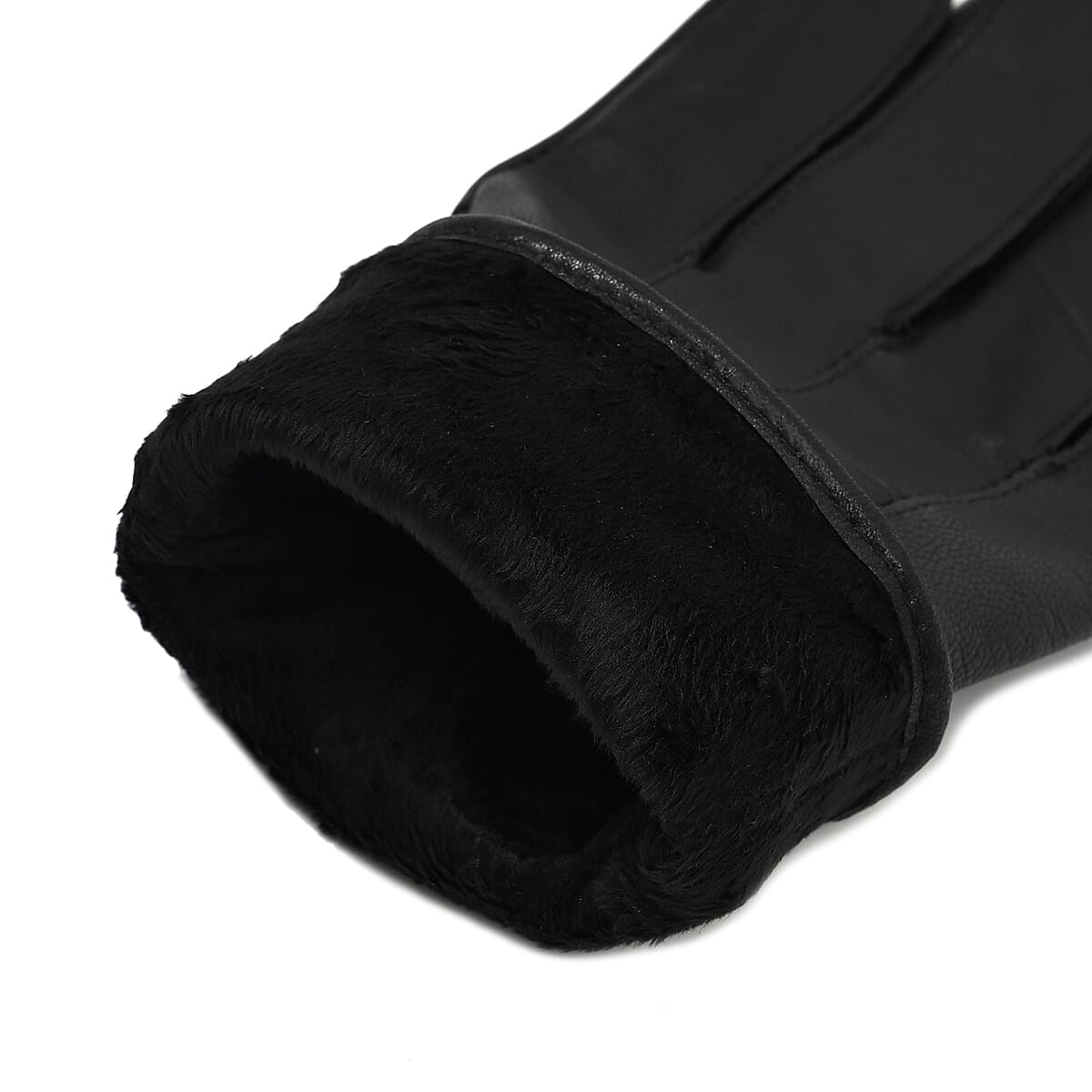 Black Sheep Leather Gloves with First 2 Fingers Screen Touchable image number 3