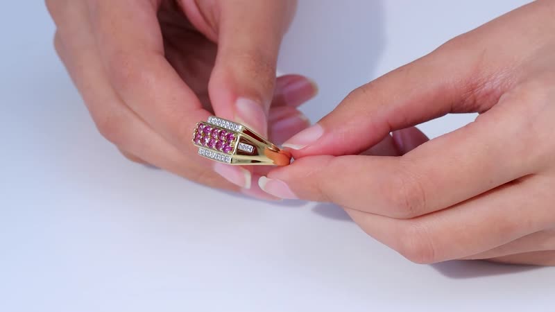 Radiant Ember Garnet, White Zircon Men's Ring in 18K Vermeil YG Over Sterling Silver (Size 10.0) 1.90 ctw