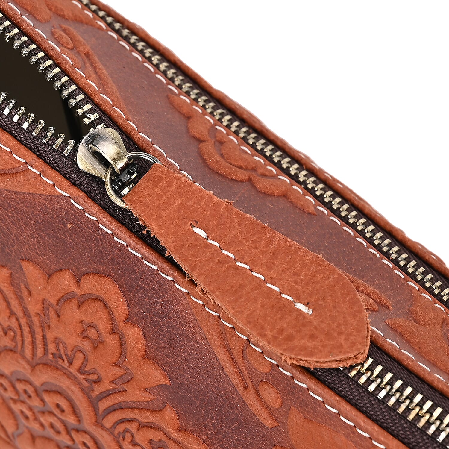 Italy Retro Noble Collection Orange Genuine Leather Embossed Crossbody Bag (11.8x3.3x6.7) with Shoulder Strap