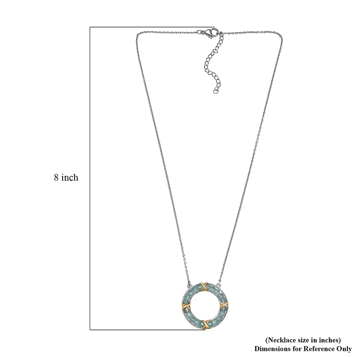Karis Apatite 7.35 ctw Circle Necklace 18K YG Plated, Platinum Bond and Stainless Steel 18 Inches image number 5
