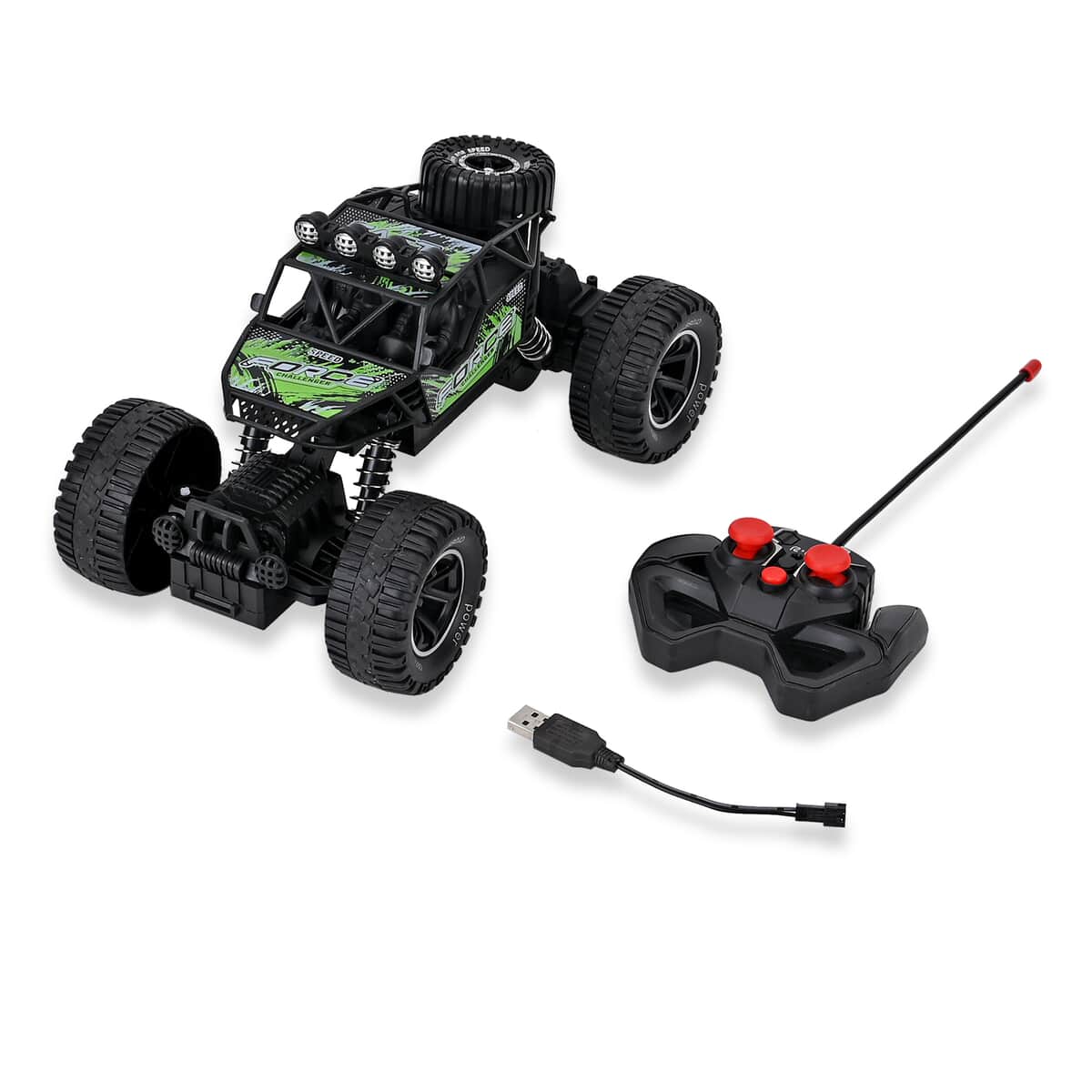 Climbing Car with Front Light & Rechargeable Battery - Green image number 0