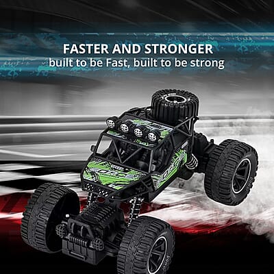 Climbing Car with Front Light & Rechargeable Battery - Green