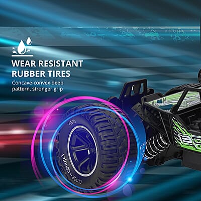 Climbing Car with Front Light & Rechargeable Battery - Green