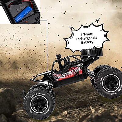 Climbing Car with Front Light & Rechargeable Battery -Red